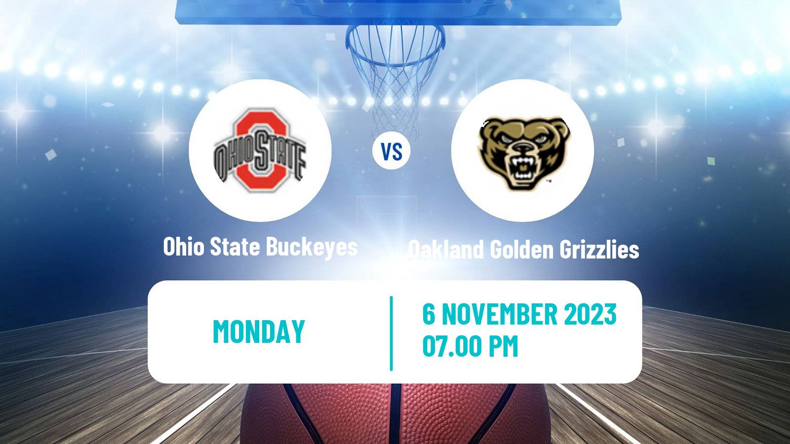 Basketball NCAA College Basketball Ohio State Buckeyes - Oakland Golden Grizzlies