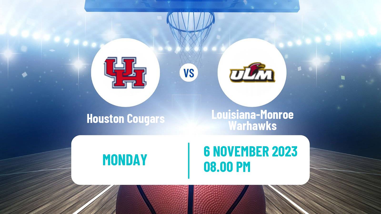 Basketball NCAA College Basketball Houston Cougars - Louisiana-Monroe Warhawks