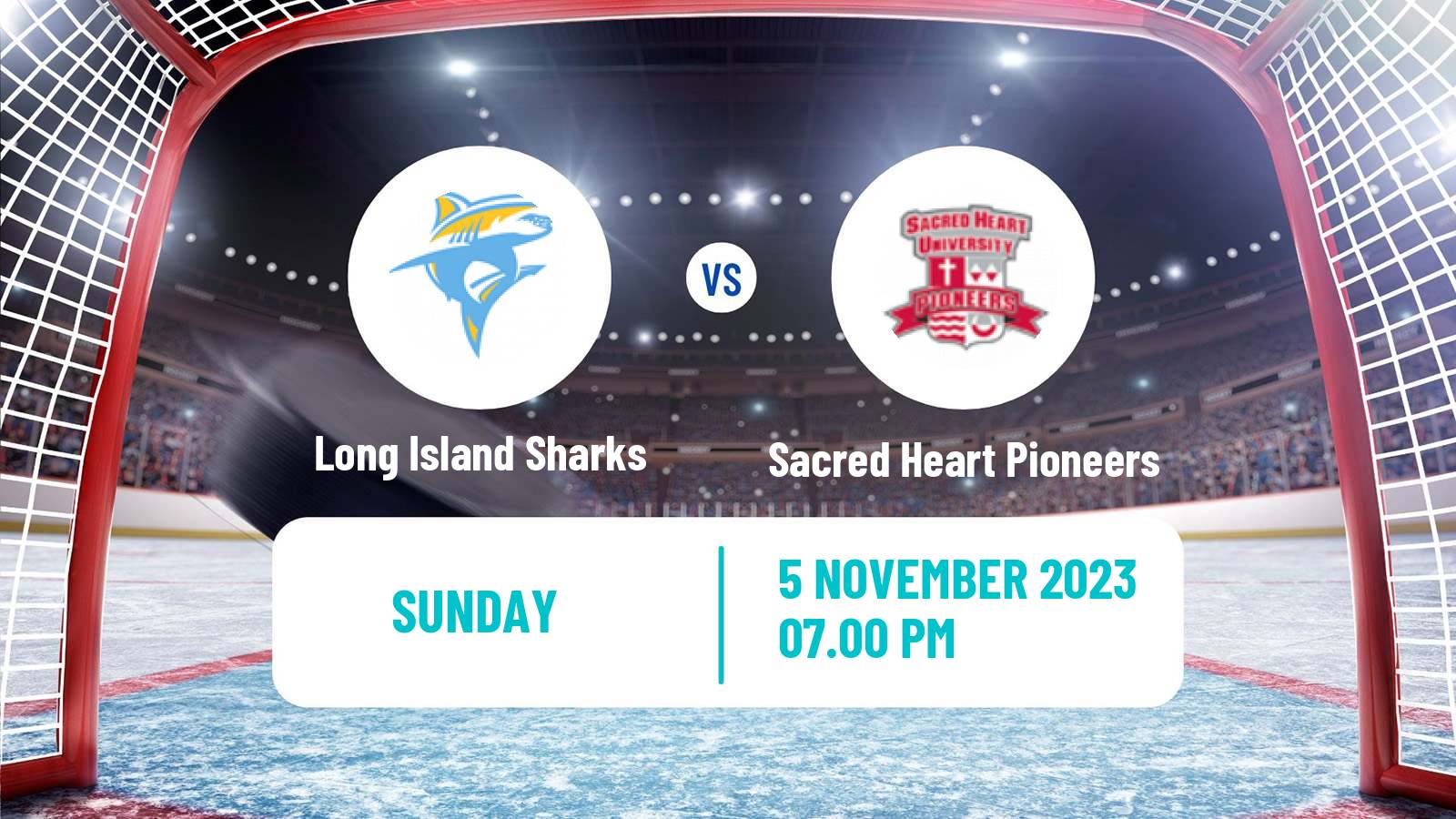 Hockey NCAA Hockey Long Island Sharks - Sacred Heart Pioneers