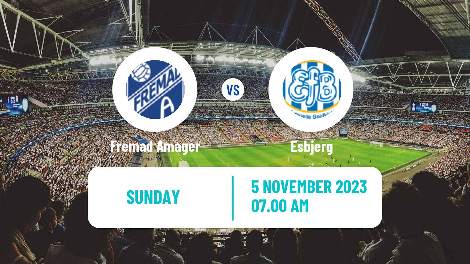 Soccer Danish 2 Division Fremad Amager - Esbjerg