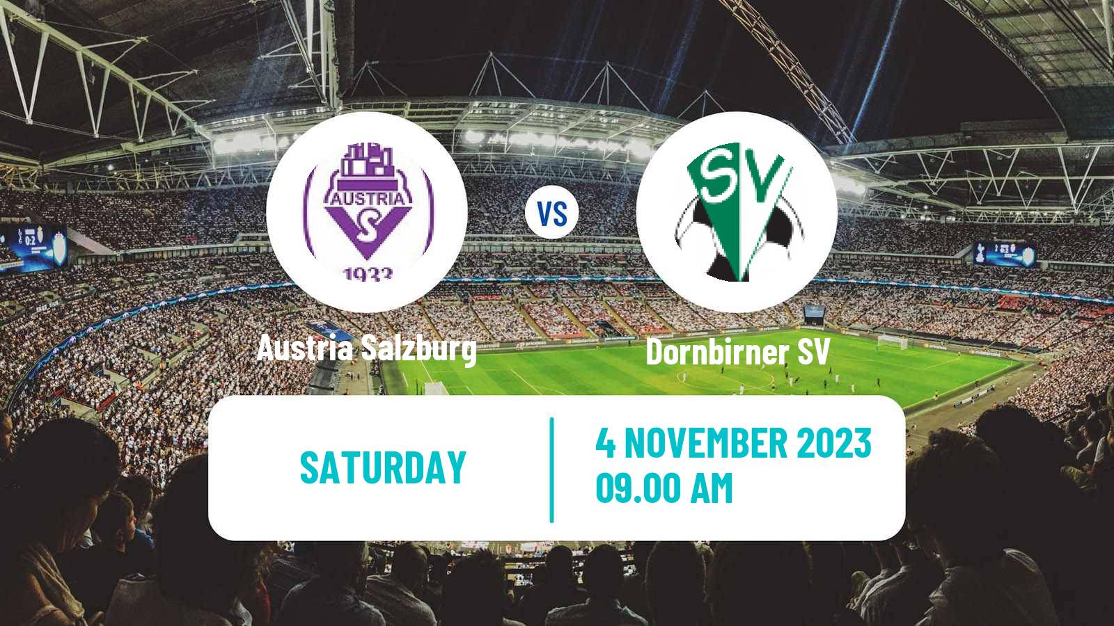 Soccer Austrian Regionalliga West Austria Salzburg - Dornbirner SV