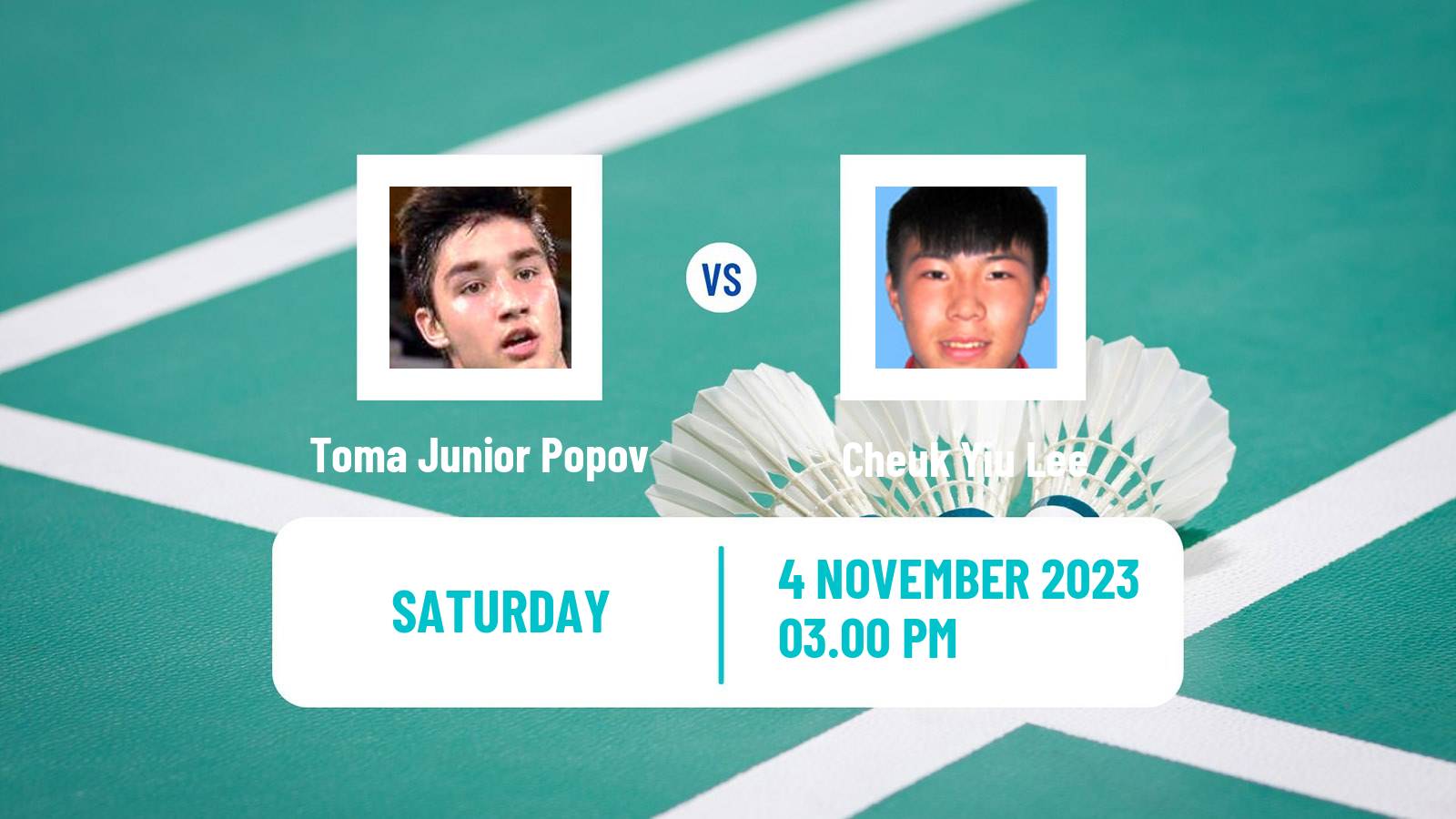 Badminton BWF World Tour Hylo Open Men Toma Junior Popov - Cheuk Yiu Lee