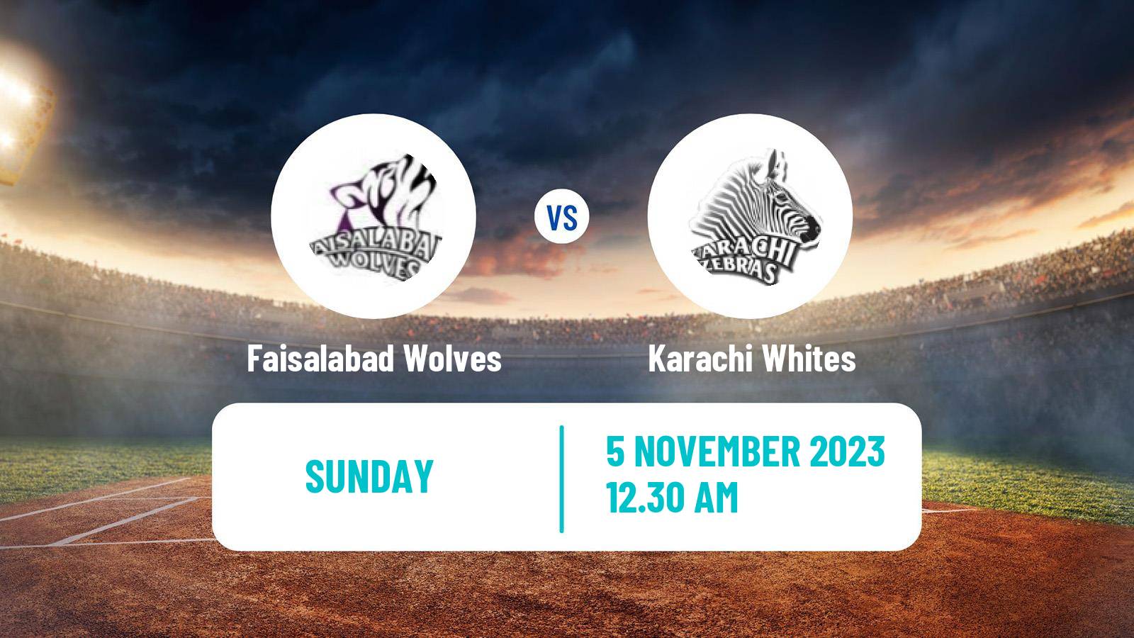 Cricket Pakistan One Day Cup Faisalabad Wolves - Karachi Whites
