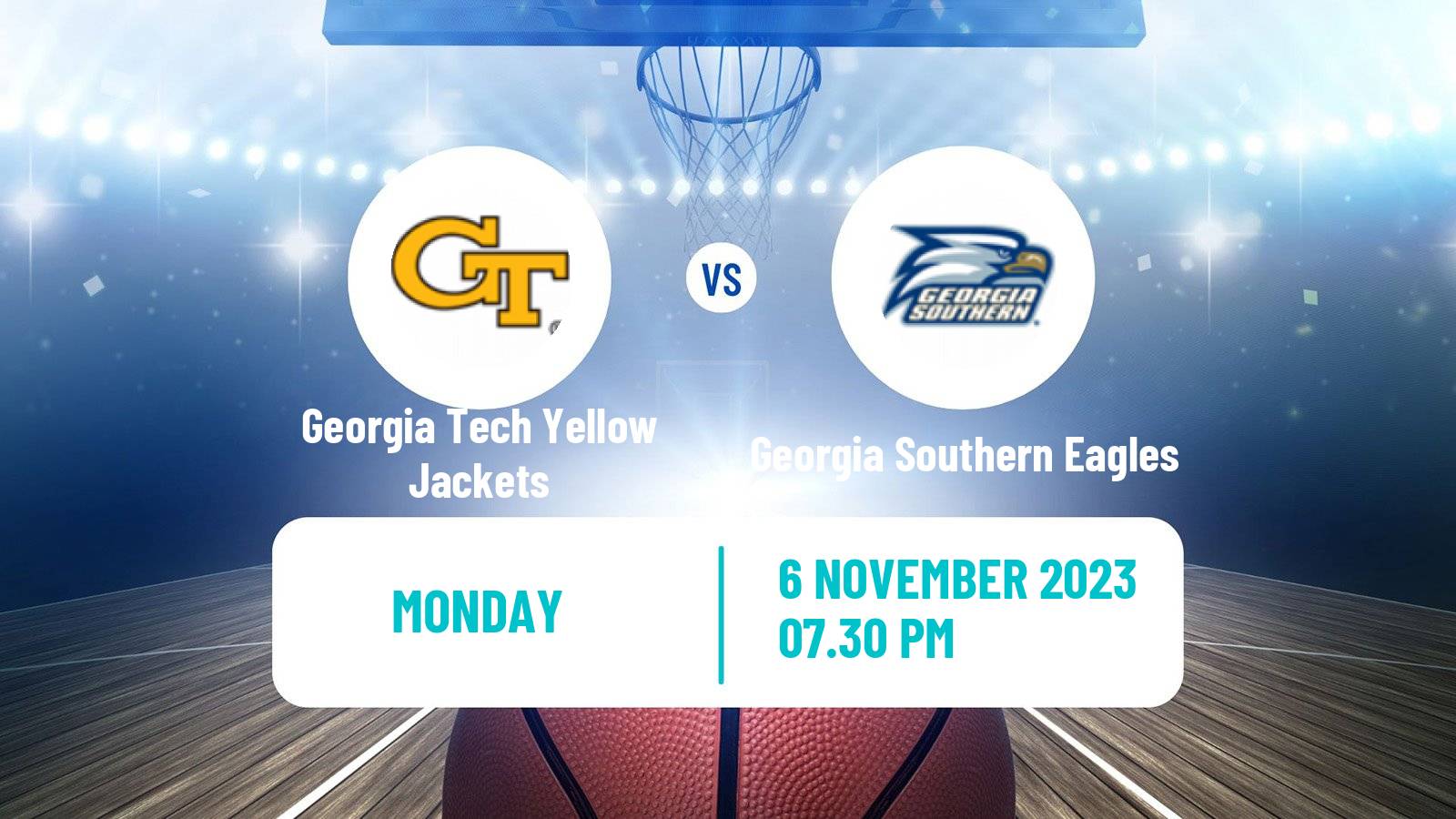 Basketball NCAA College Basketball Georgia Tech Yellow Jackets - Georgia Southern Eagles