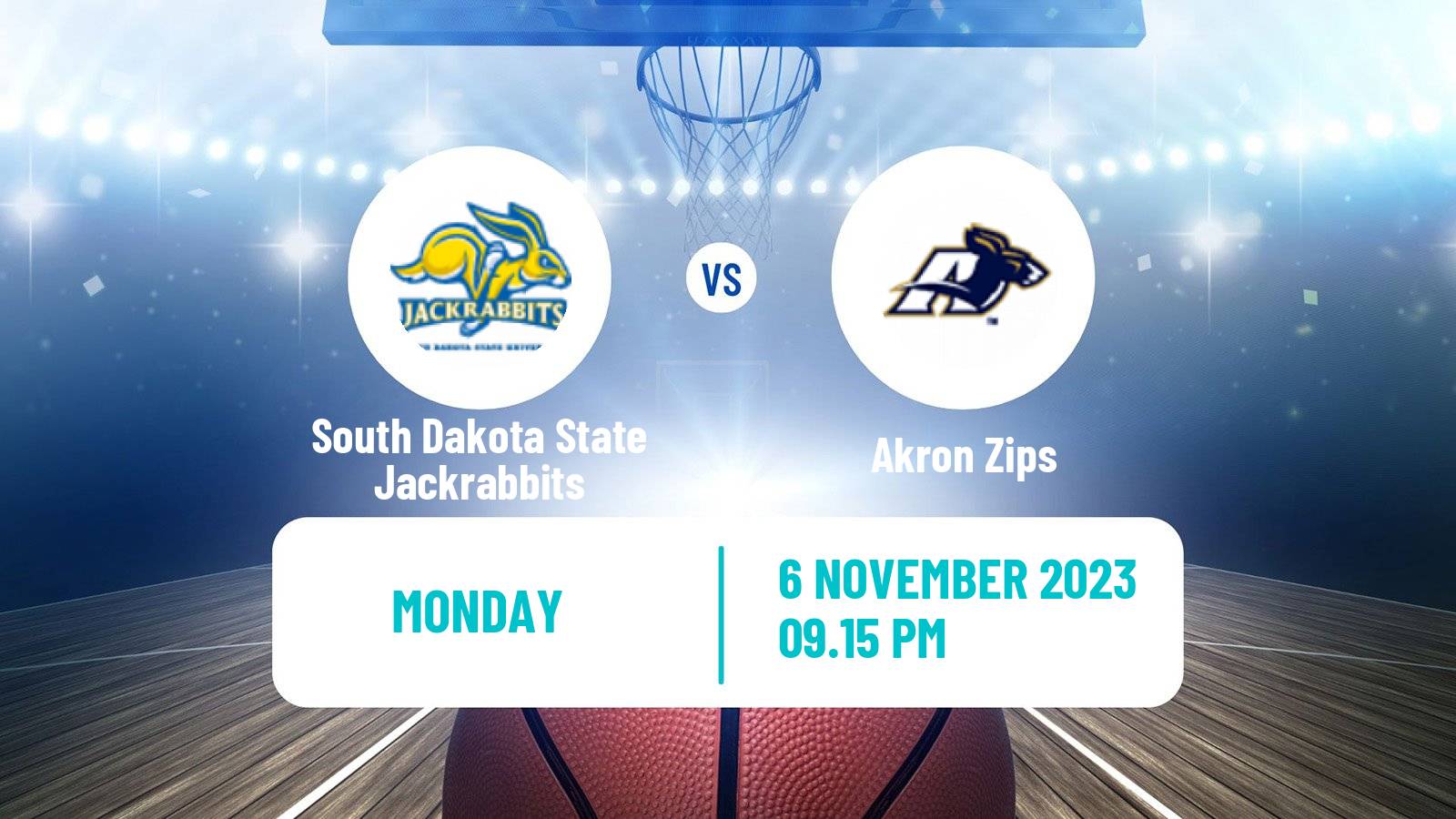 Basketball NCAA College Basketball South Dakota State Jackrabbits - Akron Zips