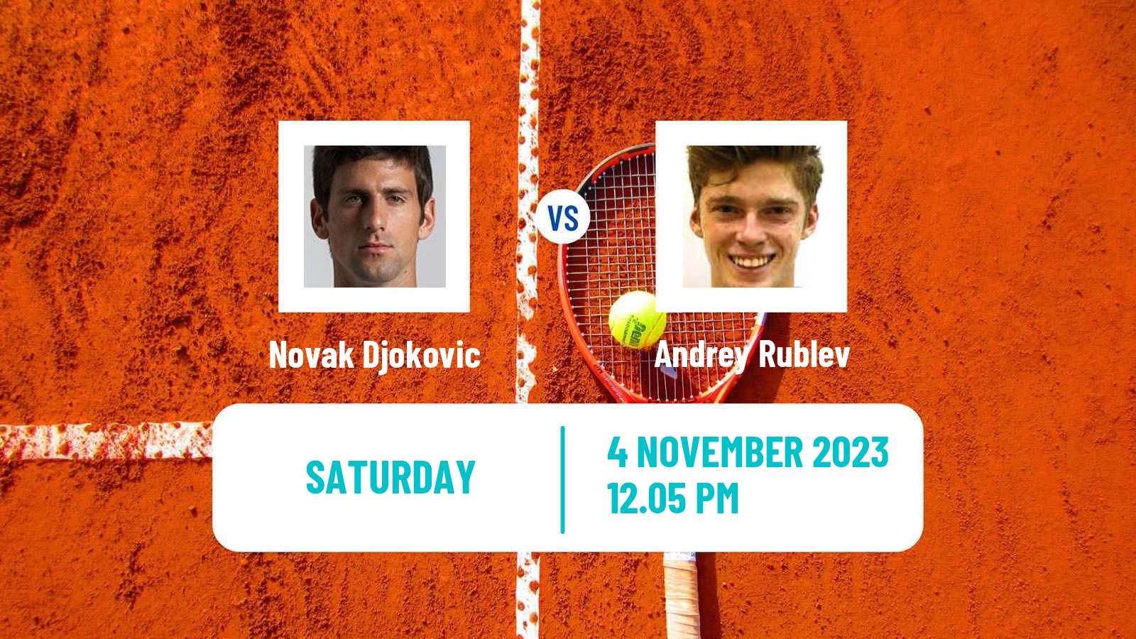 Tennis ATP Paris Novak Djokovic - Andrey Rublev