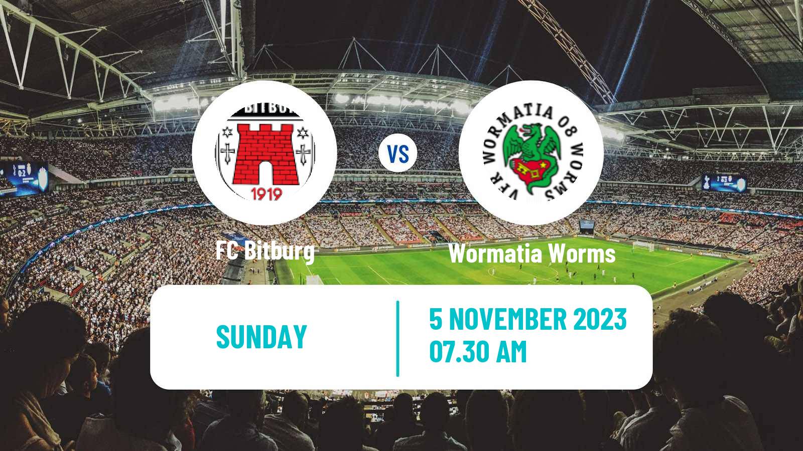 Soccer German Oberliga Rheinland-Pfalz/Saar Bitburg - Wormatia Worms