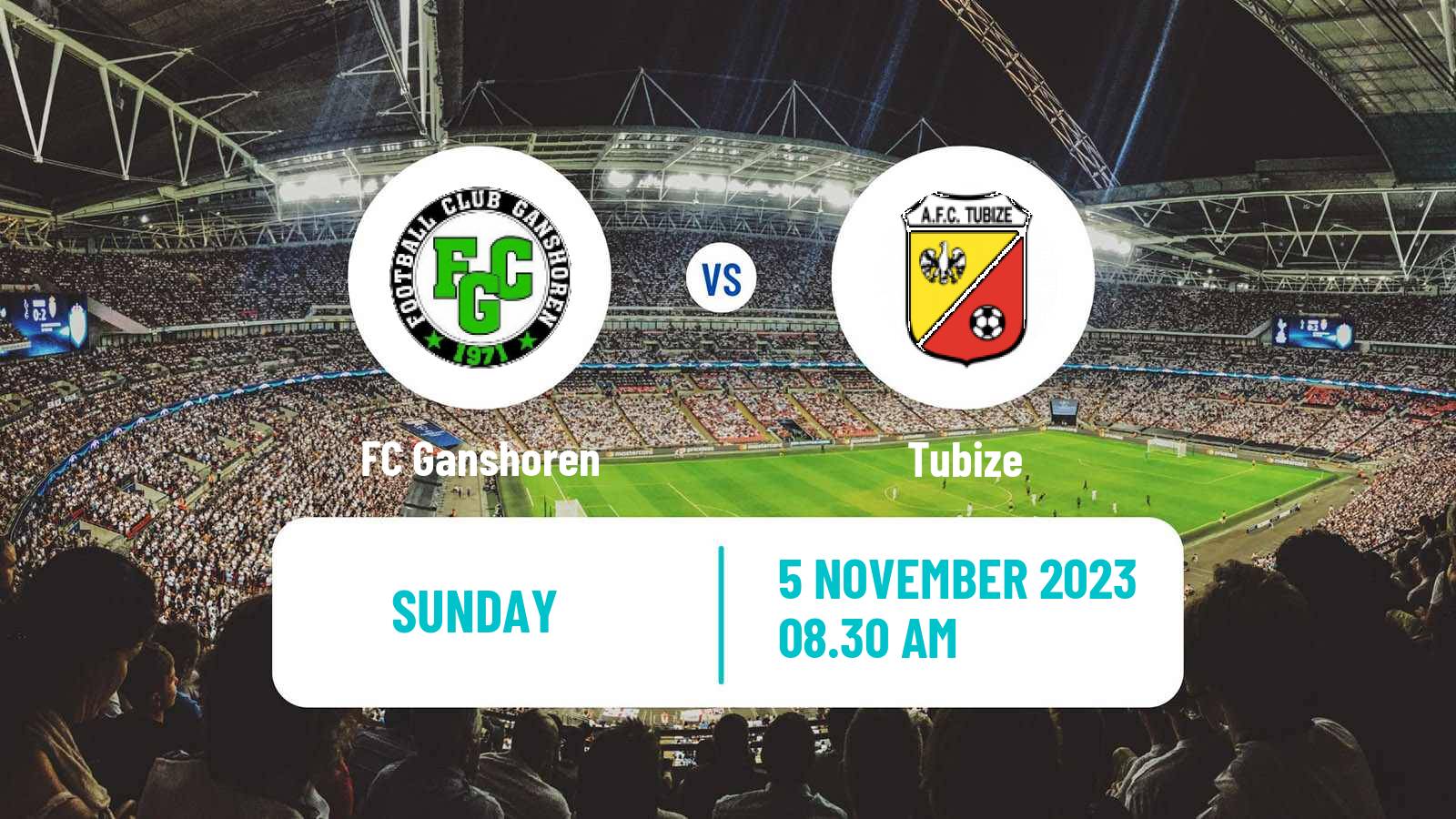 Soccer Belgian Second Amateur Division Group C Ganshoren - Tubize