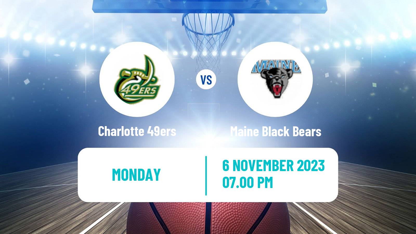 Basketball NCAA College Basketball Charlotte 49ers - Maine Black Bears