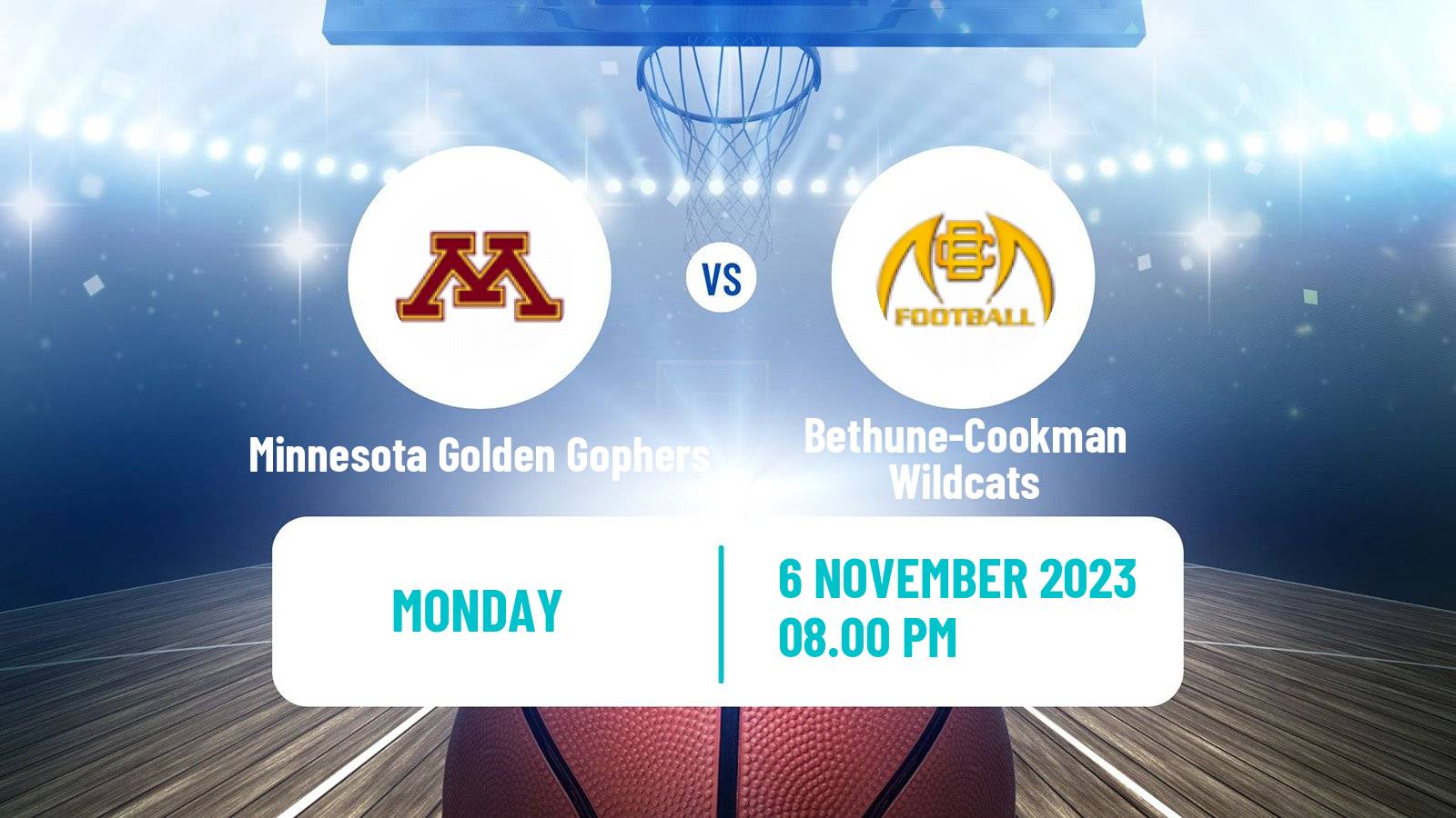 Basketball NCAA College Basketball Minnesota Golden Gophers - Bethune-Cookman Wildcats