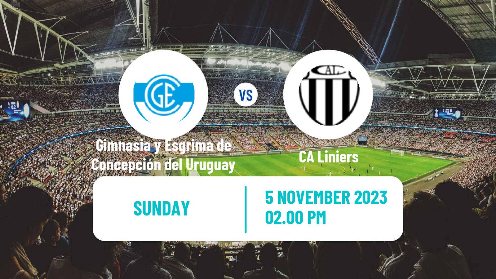 Soccer Argentinian Torneo Federal Gimnasia y Esgrima de Concepción del Uruguay - CA Liniers