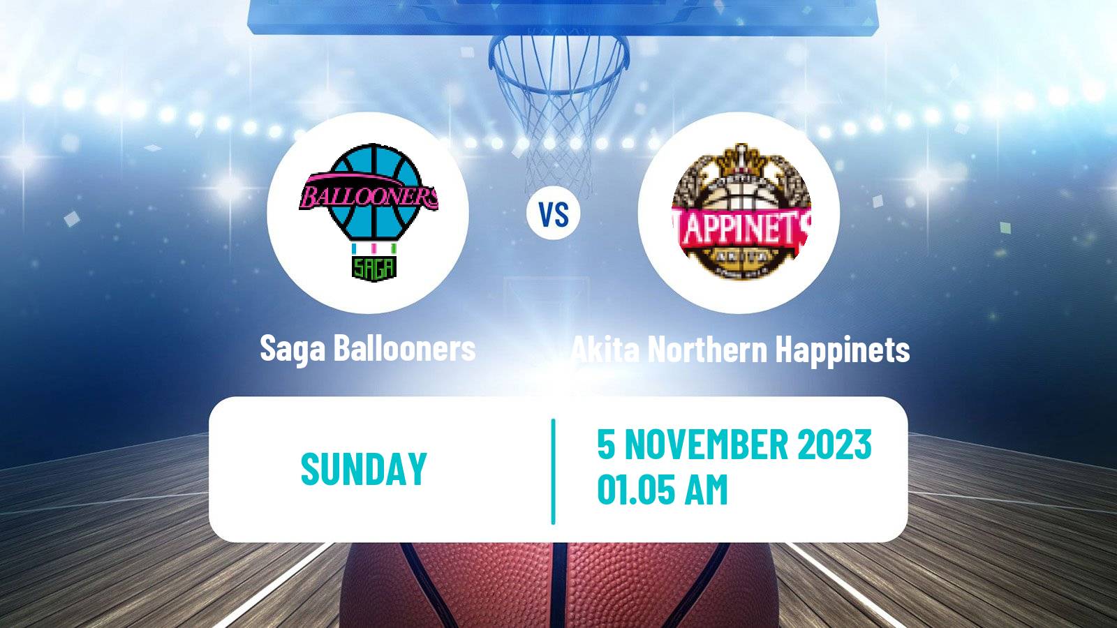 Basketball BJ League Saga Ballooners - Akita Northern Happinets