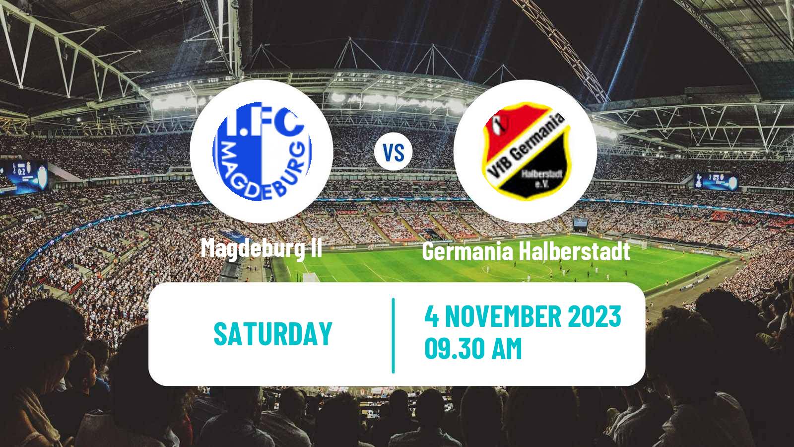 Soccer German Oberliga NOFV- Süd Magdeburg II - Germania Halberstadt