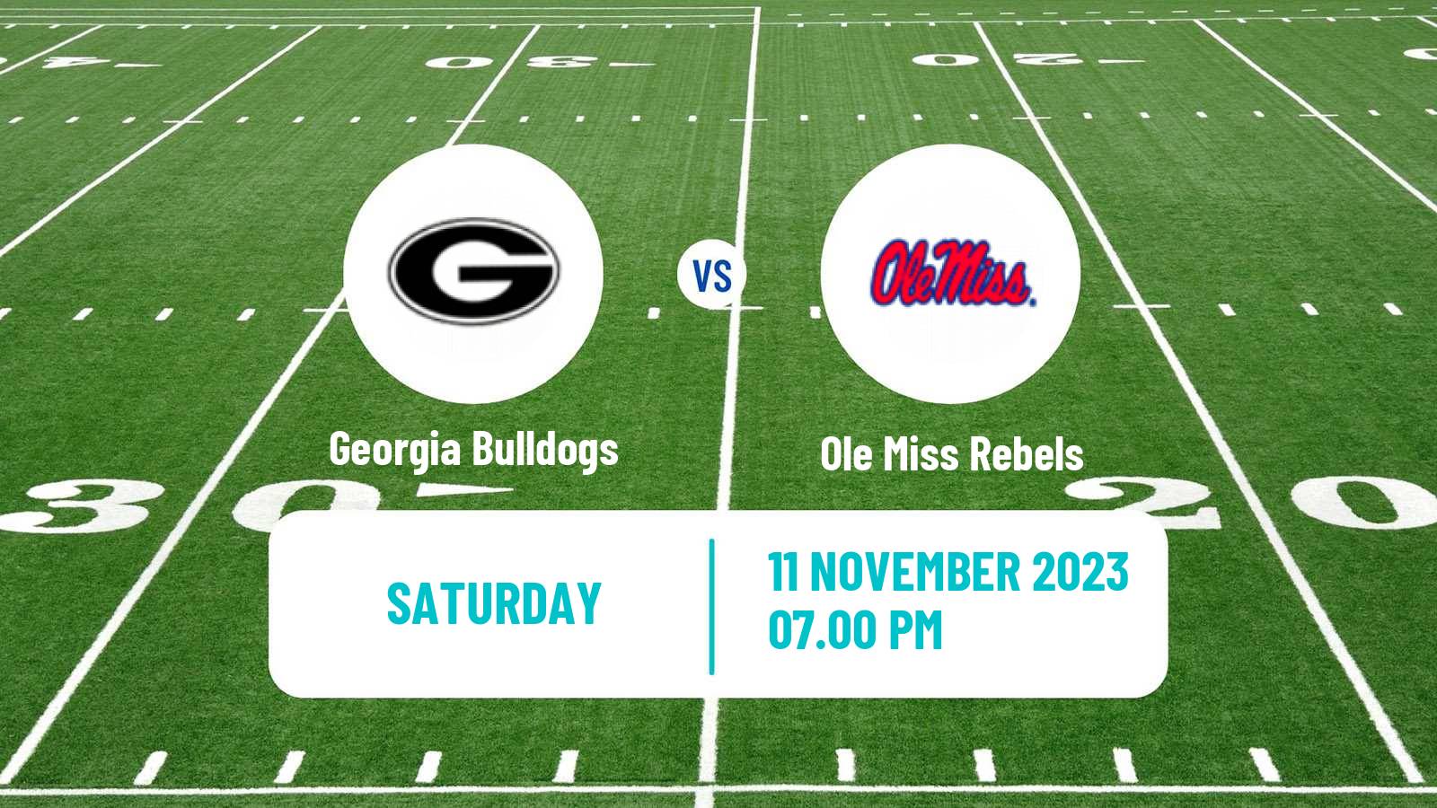 American football NCAA College Football Georgia Bulldogs - Ole Miss Rebels