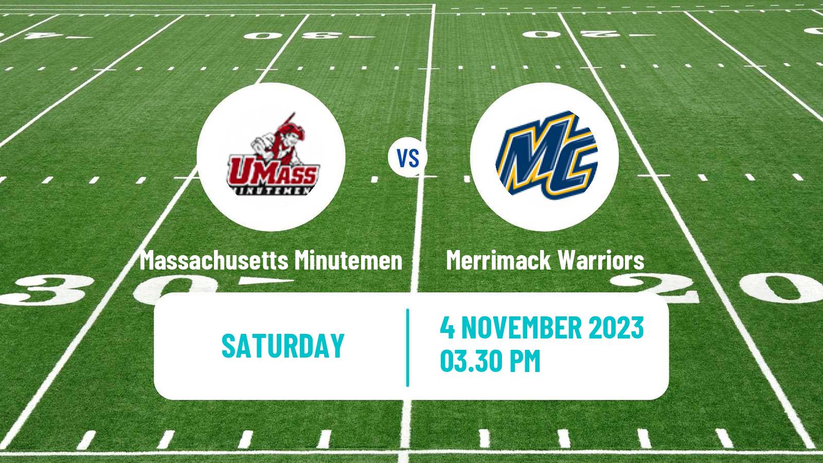 American football NCAA College Football Massachusetts Minutemen - Merrimack Warriors