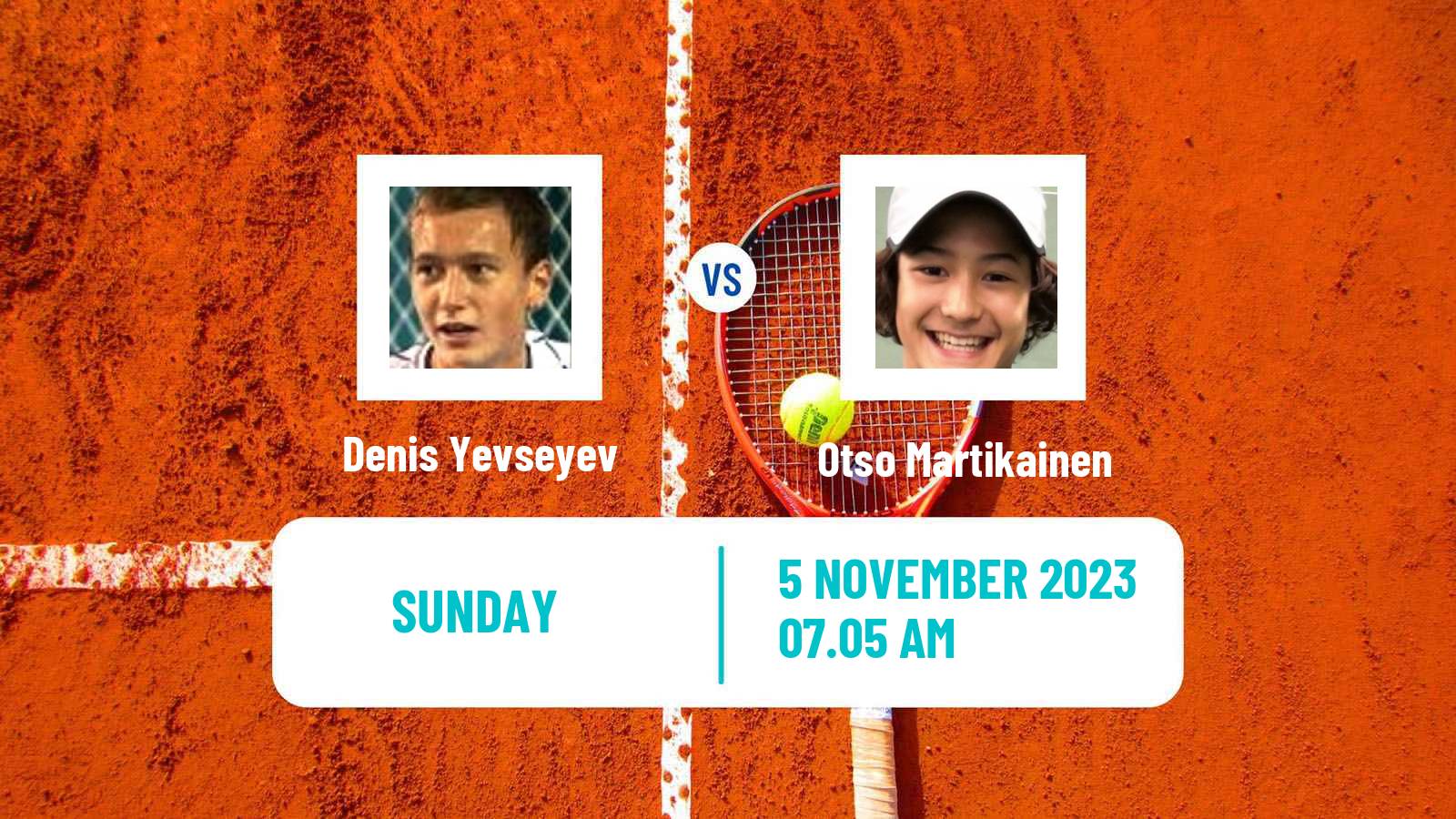 Tennis Helsinki Challenger Men Denis Yevseyev - Otso Martikainen