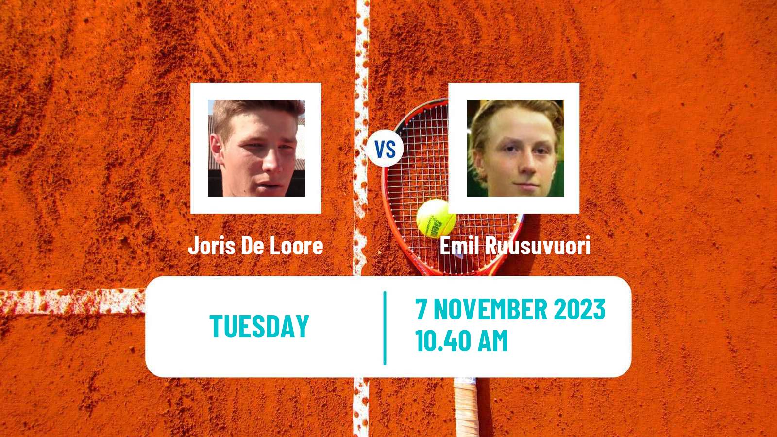 Tennis Helsinki Challenger Men Joris De Loore - Emil Ruusuvuori