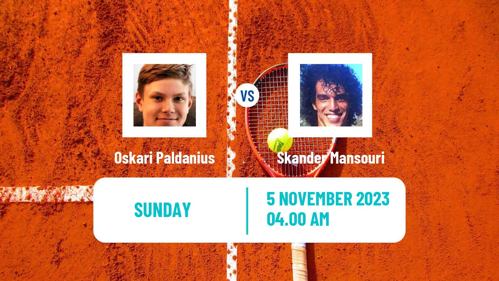 Tennis Helsinki Challenger Men Oskari Paldanius - Skander Mansouri