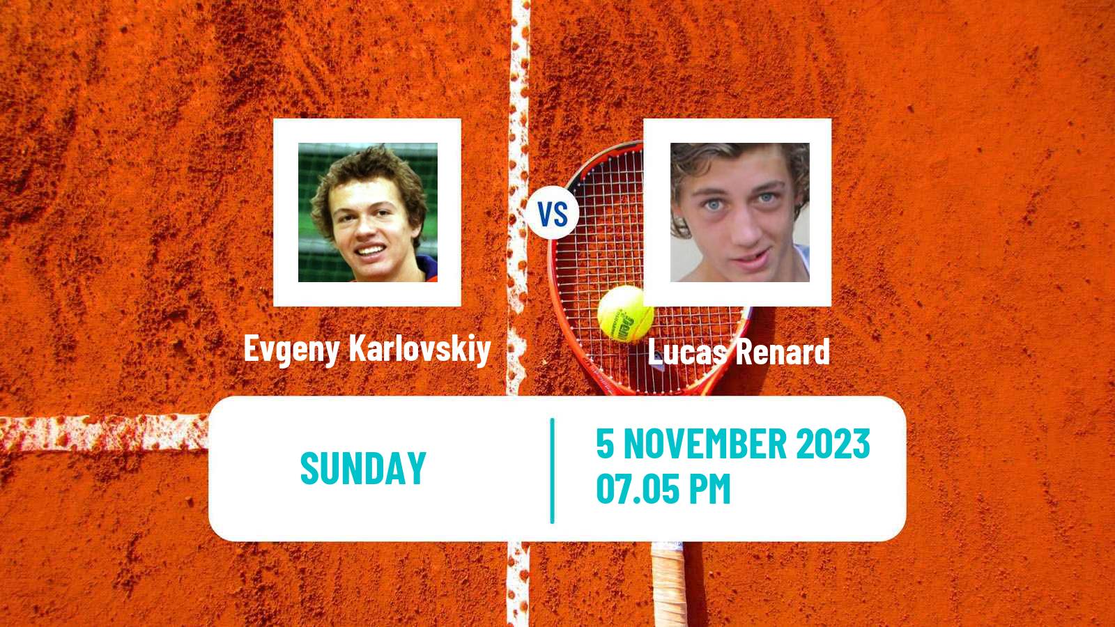 Tennis Knoxville Challenger Men Evgeny Karlovskiy - Lucas Renard