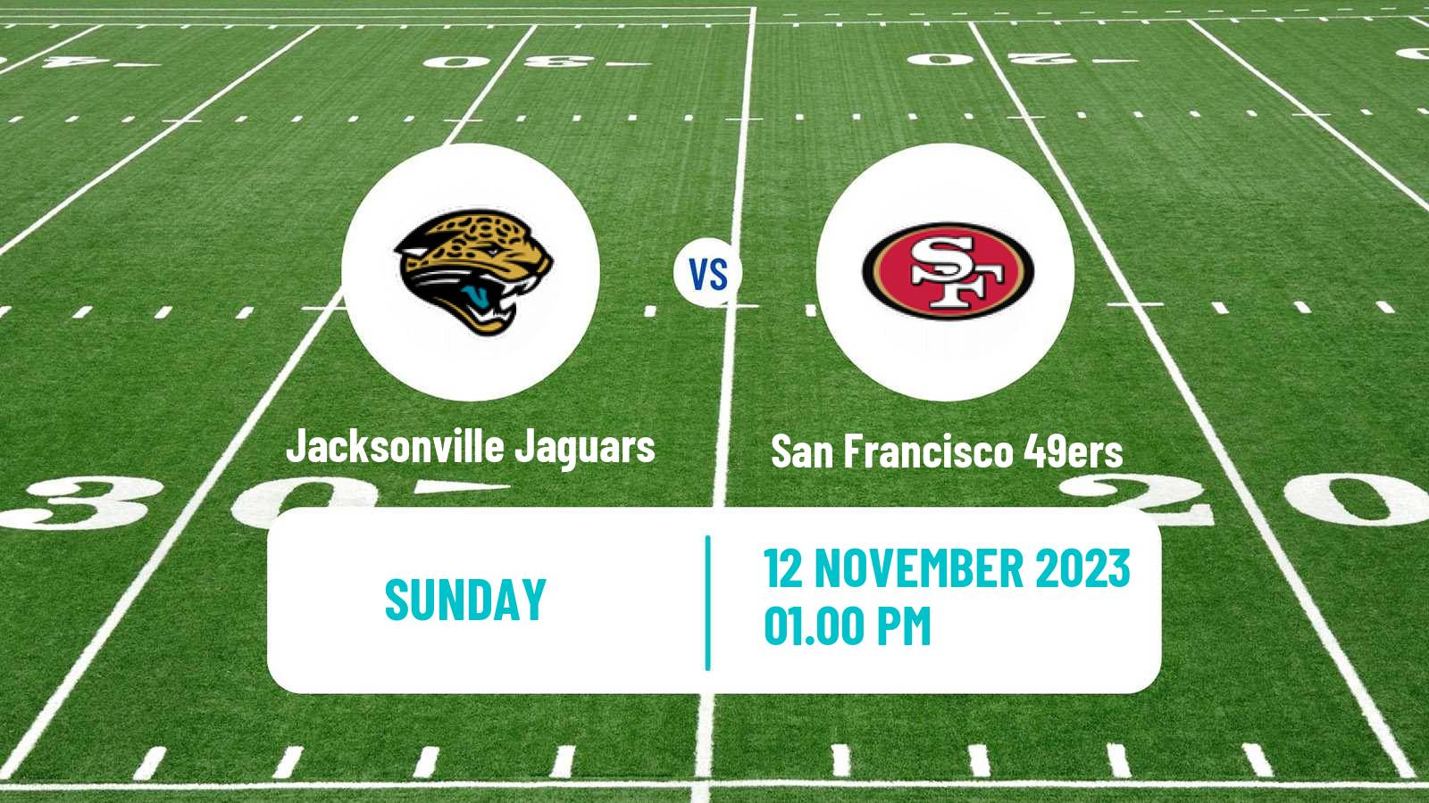American football NFL Jacksonville Jaguars - San Francisco 49ers