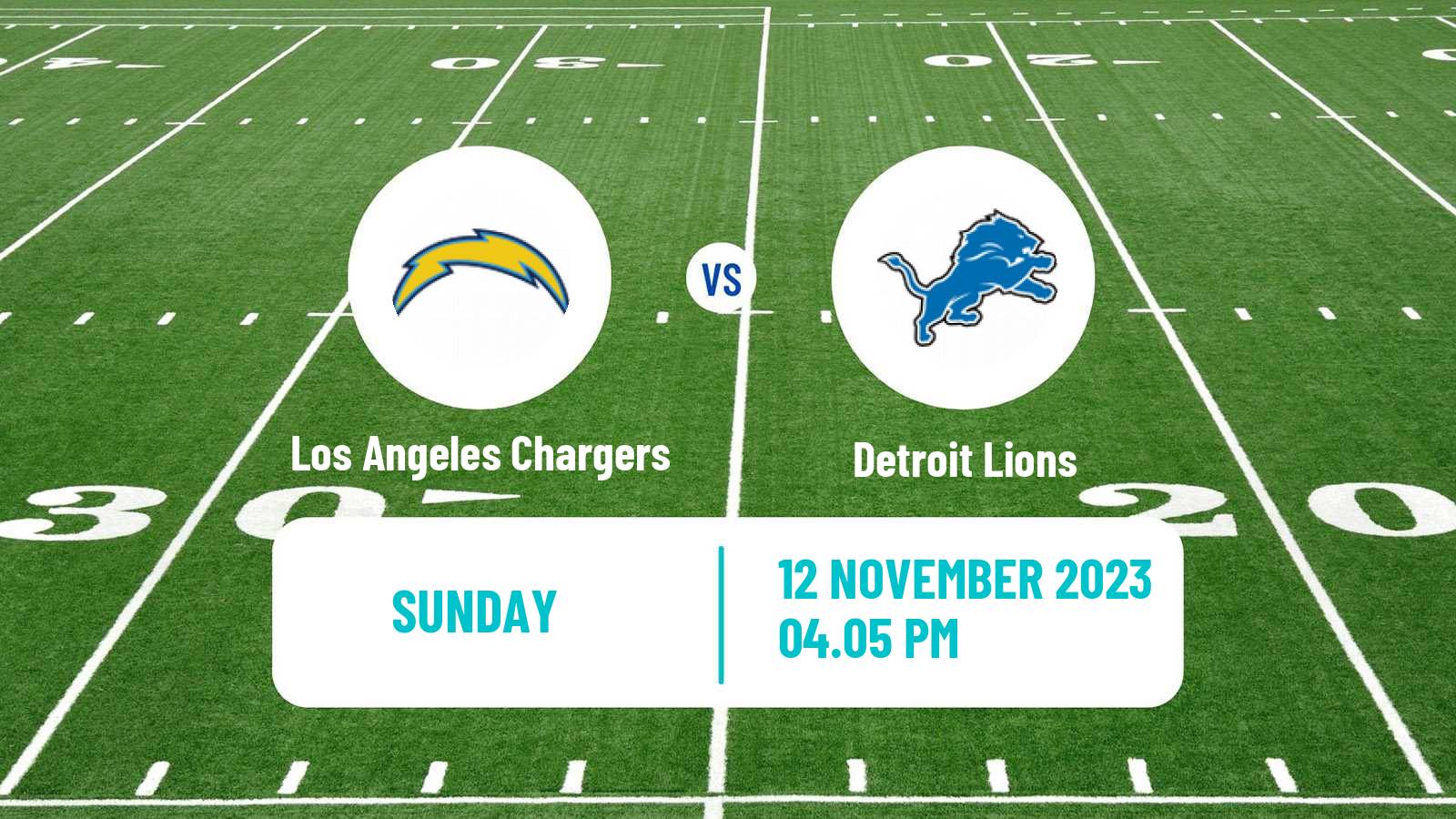 American football NFL Los Angeles Chargers - Detroit Lions