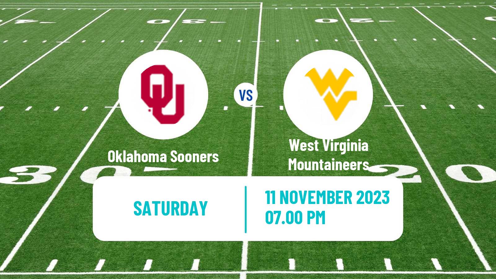 American football NCAA College Football Oklahoma Sooners - West Virginia Mountaineers