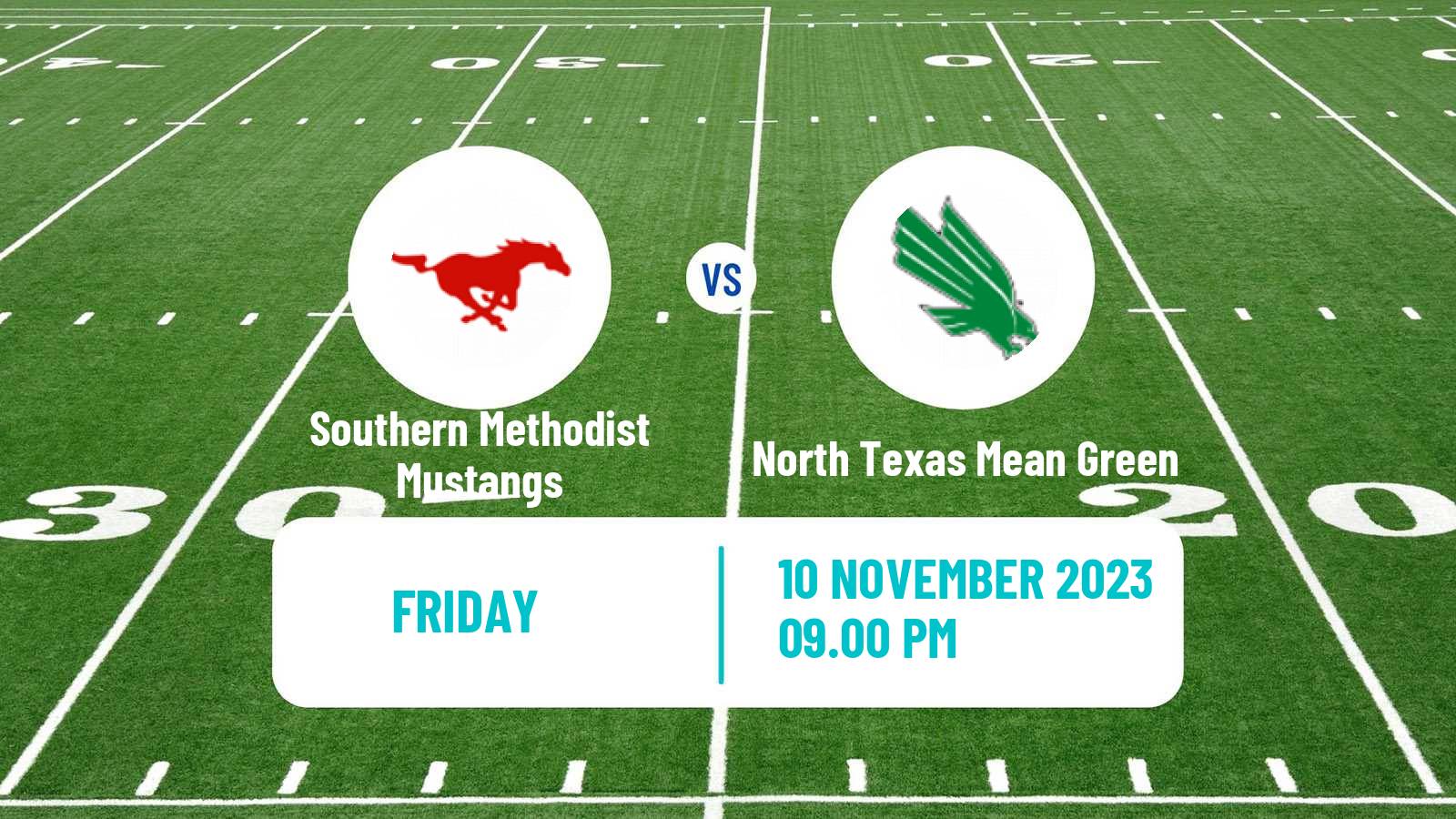 American football NCAA College Football Southern Methodist Mustangs - North Texas Mean Green