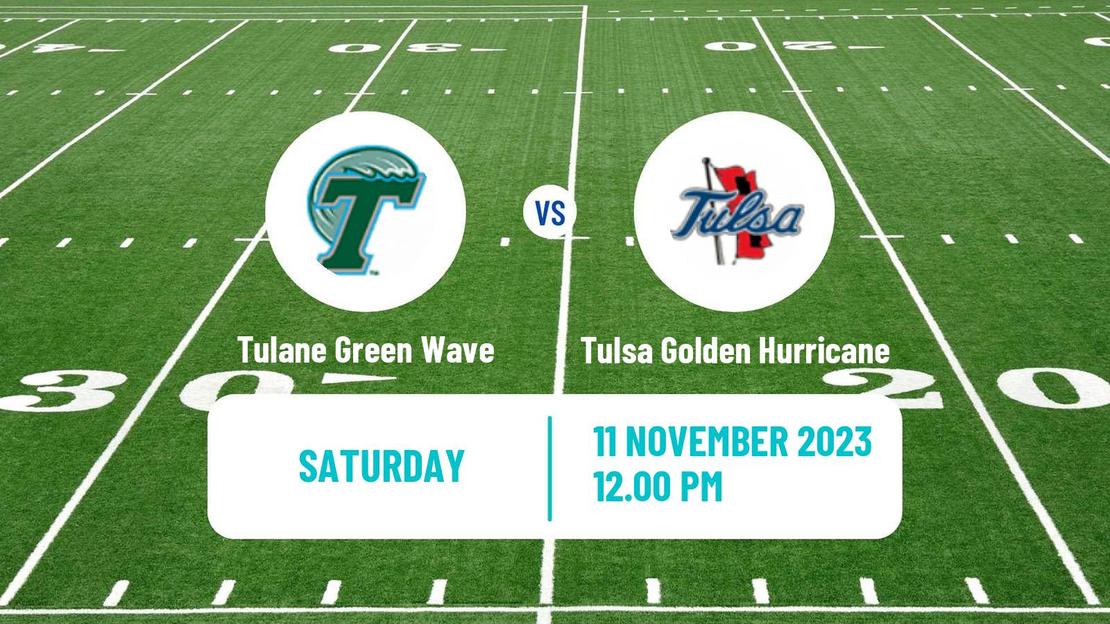 American football NCAA College Football Tulane Green Wave - Tulsa Golden Hurricane