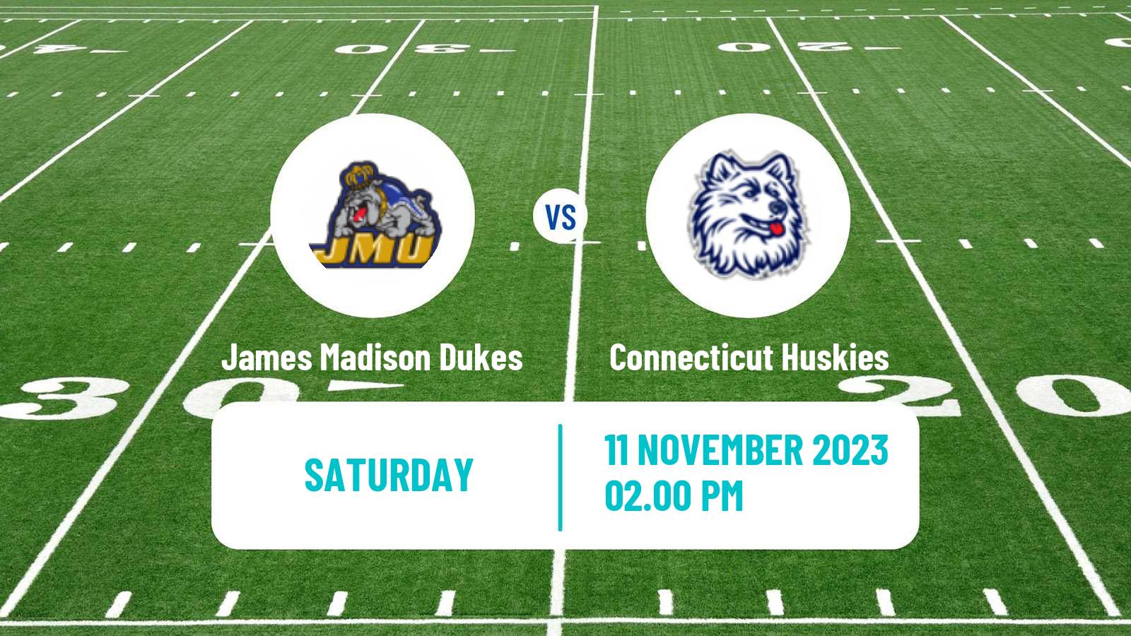 American football NCAA College Football James Madison Dukes - Connecticut Huskies