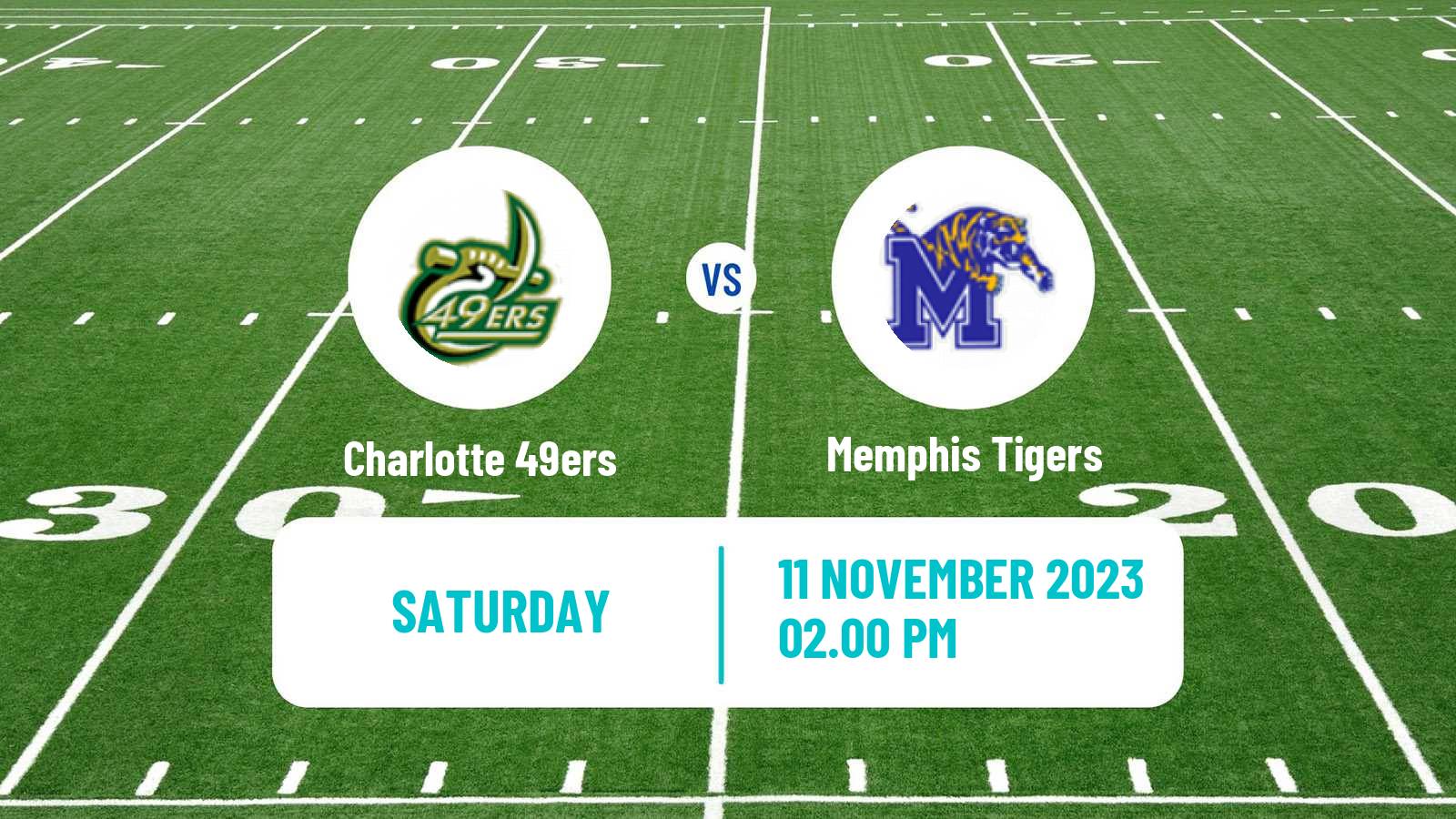 American football NCAA College Football Charlotte 49ers - Memphis Tigers