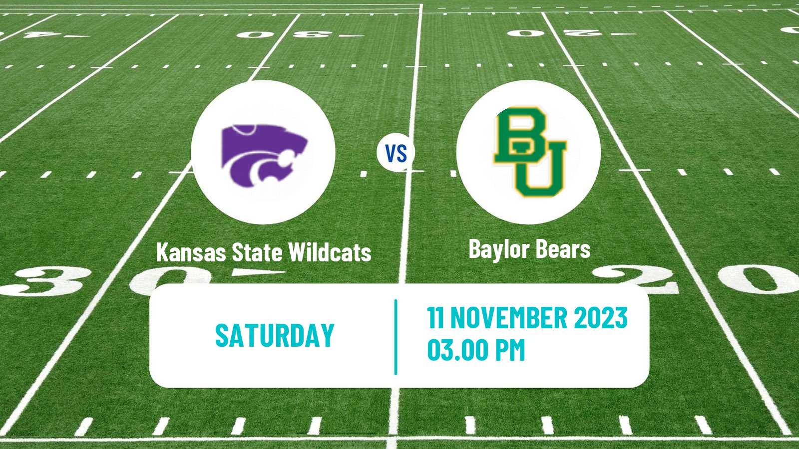 American football NCAA College Football Kansas State Wildcats - Baylor Bears