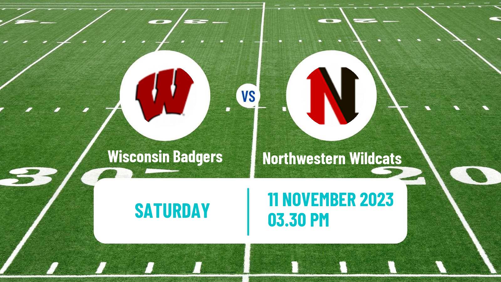 American football NCAA College Football Wisconsin Badgers - Northwestern Wildcats