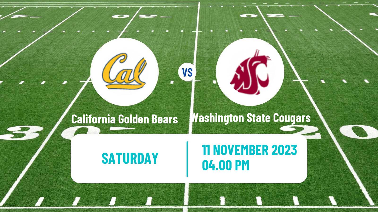 American football NCAA College Football California Golden Bears - Washington State Cougars