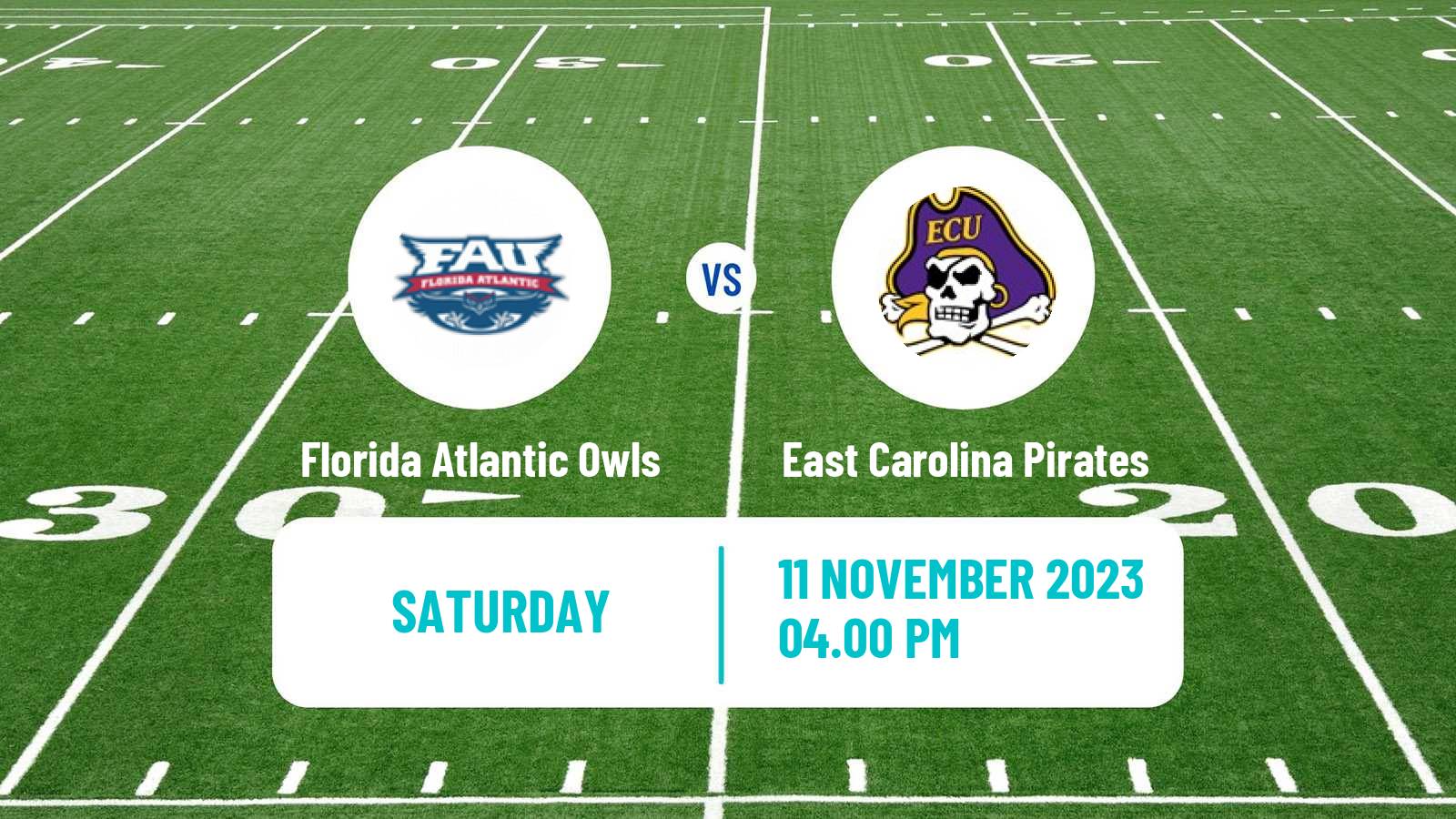 American football NCAA College Football Florida Atlantic Owls - East Carolina Pirates