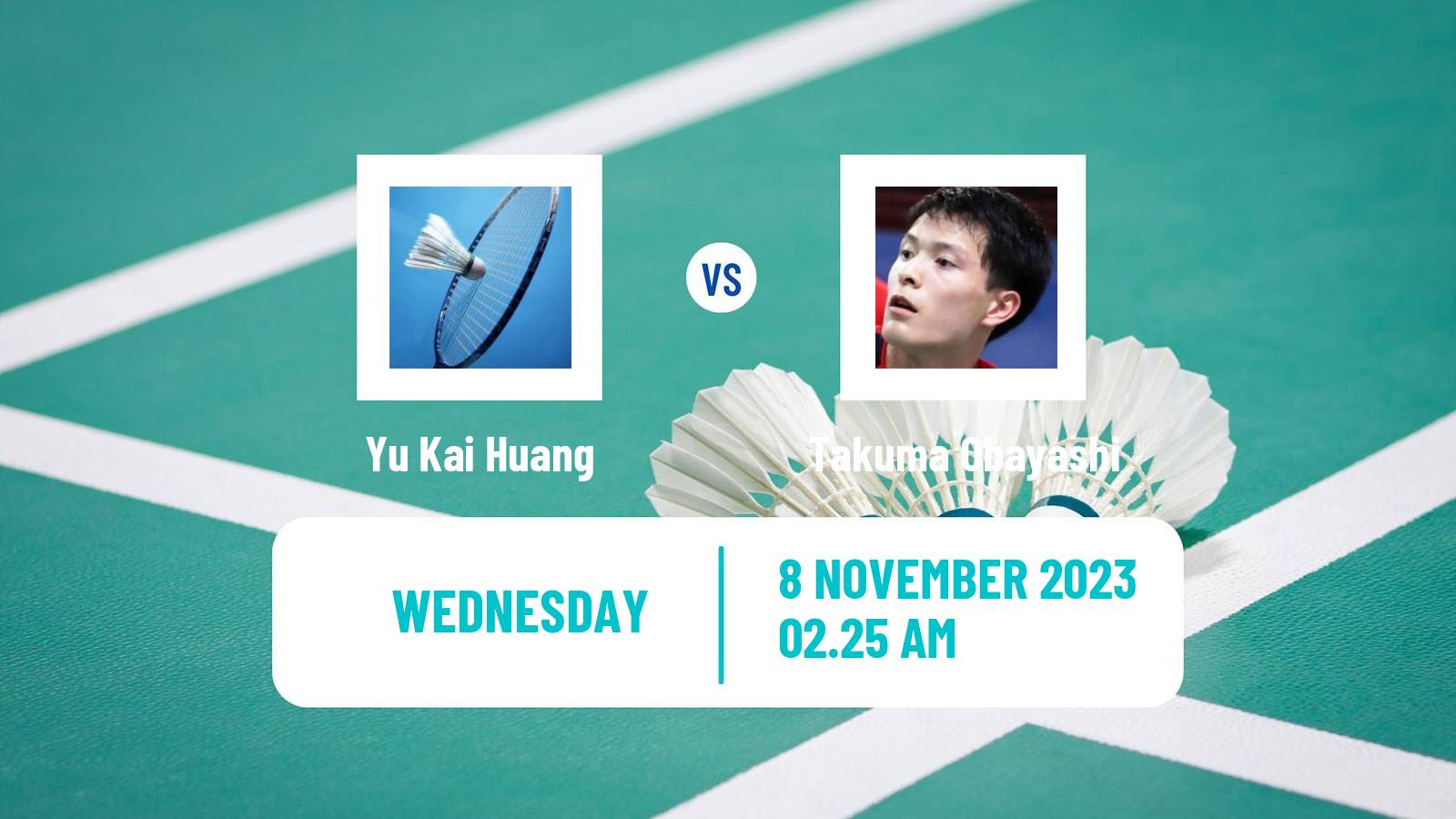 Badminton BWF World Tour Korea Masters Men Yu Kai Huang - Takuma Obayashi