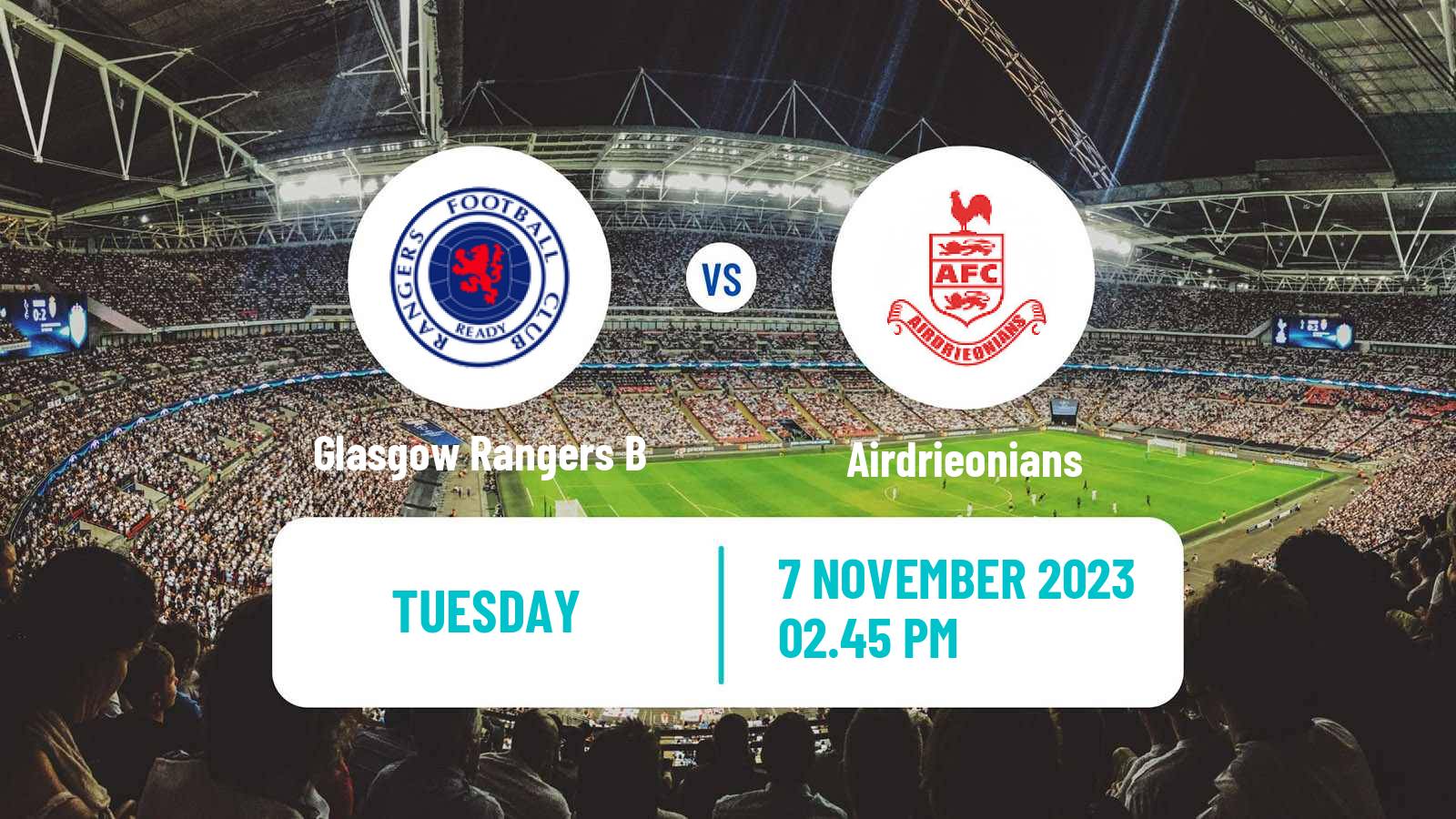 Soccer Scottish Challenge Cup Glasgow Rangers B - Airdrieonians