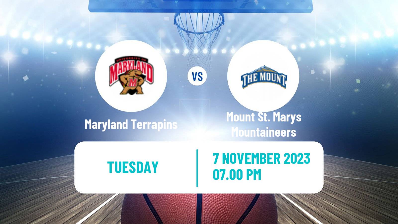 Basketball NCAA College Basketball Maryland Terrapins - Mount St. Marys Mountaineers