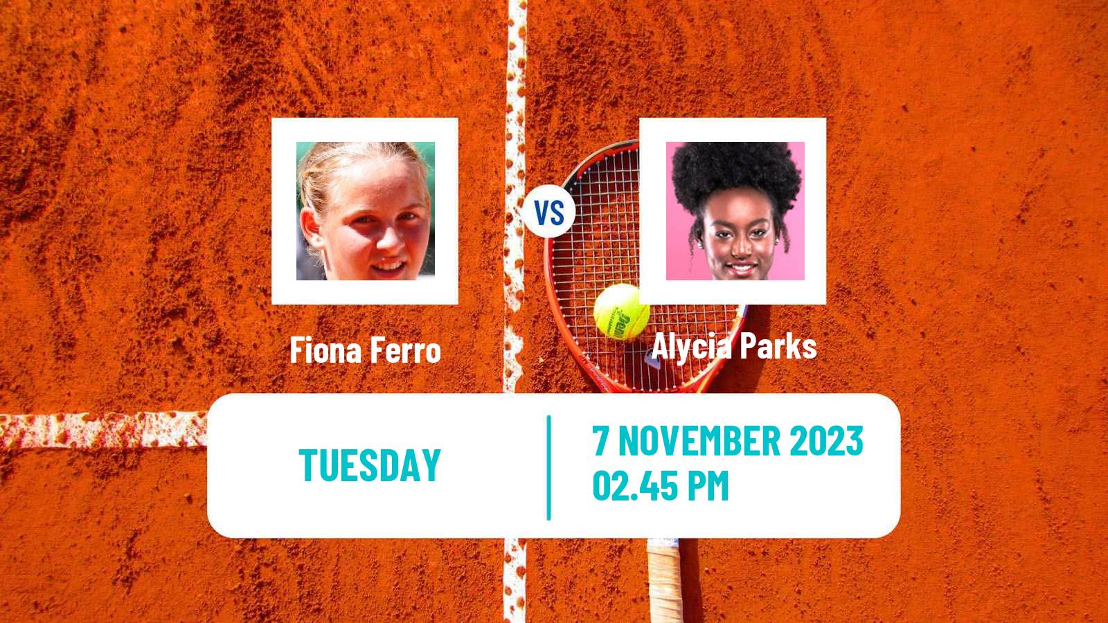 Tennis ITF W100 Charleston Sc 3 Women 2023 Fiona Ferro - Alycia Parks