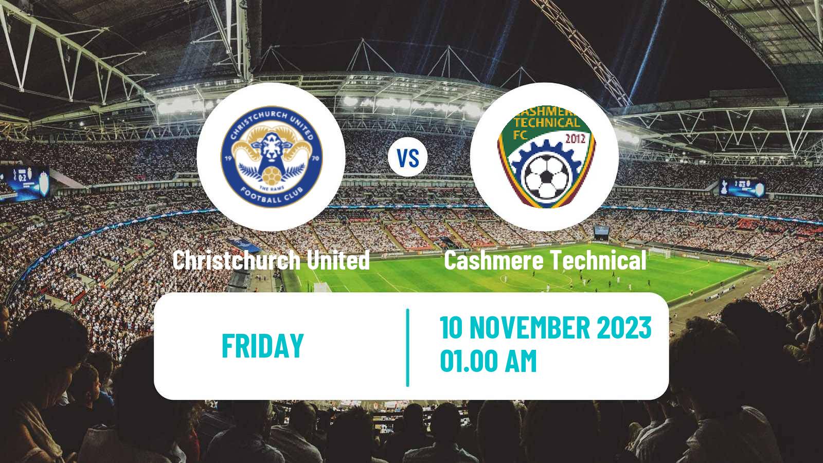 Soccer New Zealand National League Christchurch United - Cashmere Technical