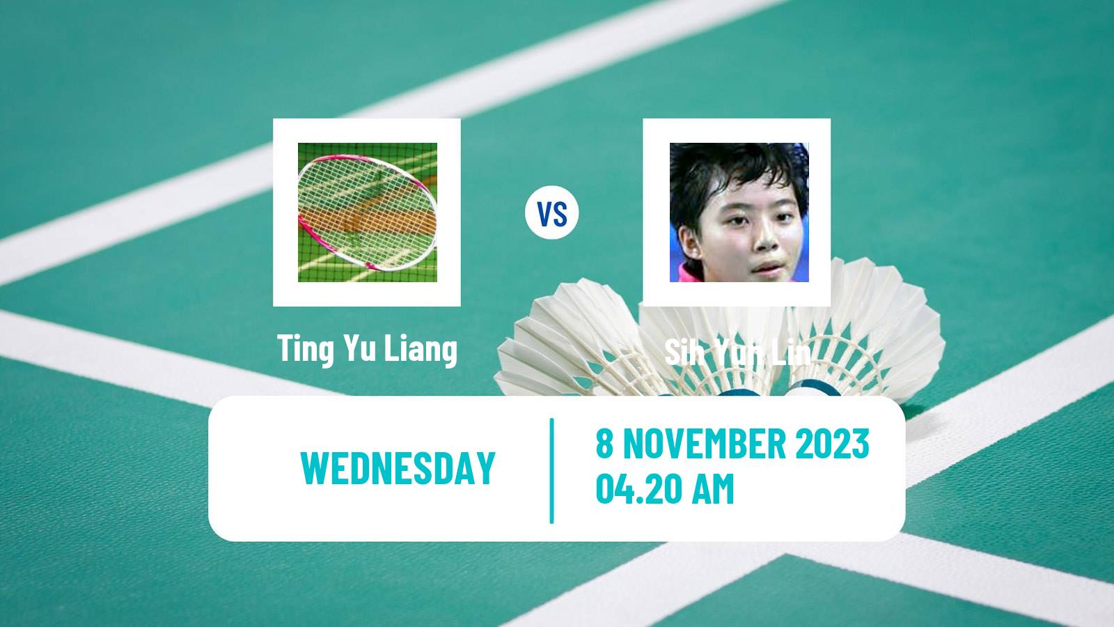 Badminton BWF World Tour Korea Masters Women Ting Yu Liang - Sih Yun Lin