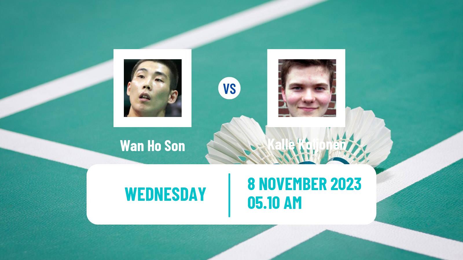 Badminton BWF World Tour Korea Masters Men Wan Ho Son - Kalle Koljonen