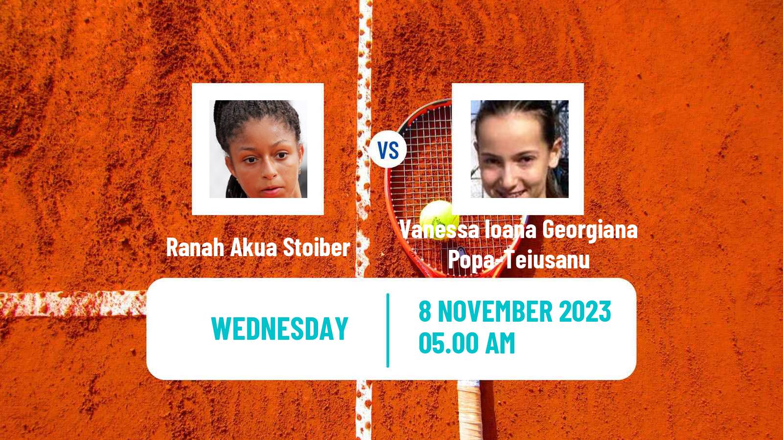 Tennis ITF W15 Monastir 39 Women Ranah Akua Stoiber - Vanessa Ioana Georgiana Popa-Teiusanu