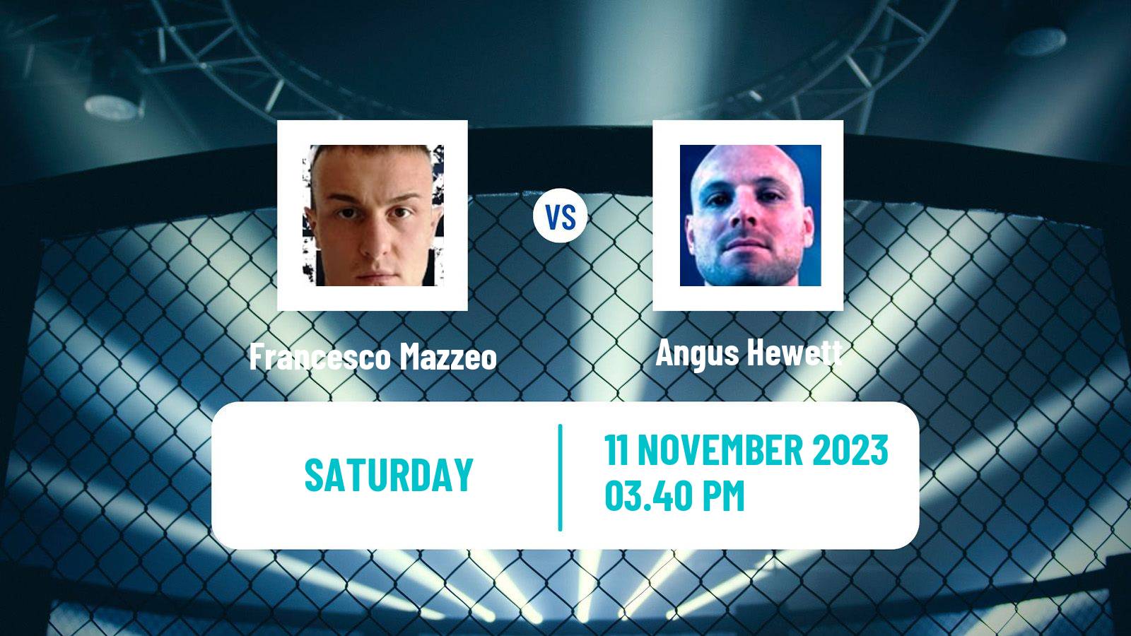 MMA Middleweight Cage Warriors Men Francesco Mazzeo - Angus Hewett