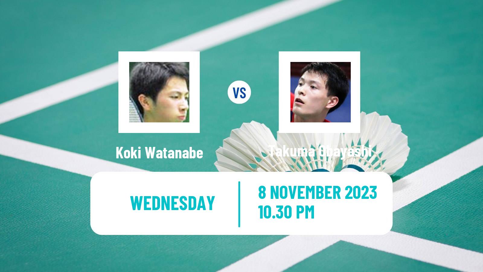 Badminton BWF World Tour Korea Masters Men Koki Watanabe - Takuma Obayashi