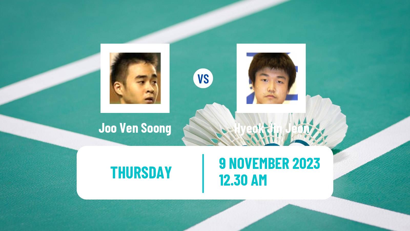 Badminton BWF World Tour Korea Masters Men Joo Ven Soong - Hyeok Jin Jeon
