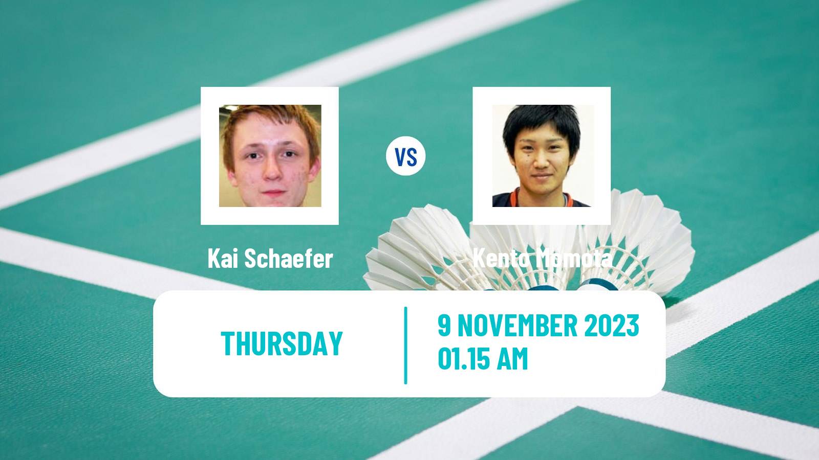 Badminton BWF World Tour Korea Masters Men Kai Schaefer - Kento Momota