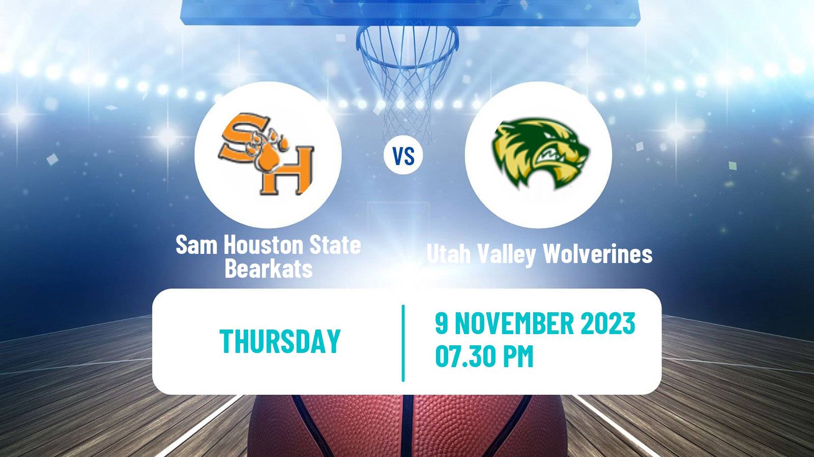 Basketball NCAA College Basketball Sam Houston State Bearkats - Utah Valley Wolverines