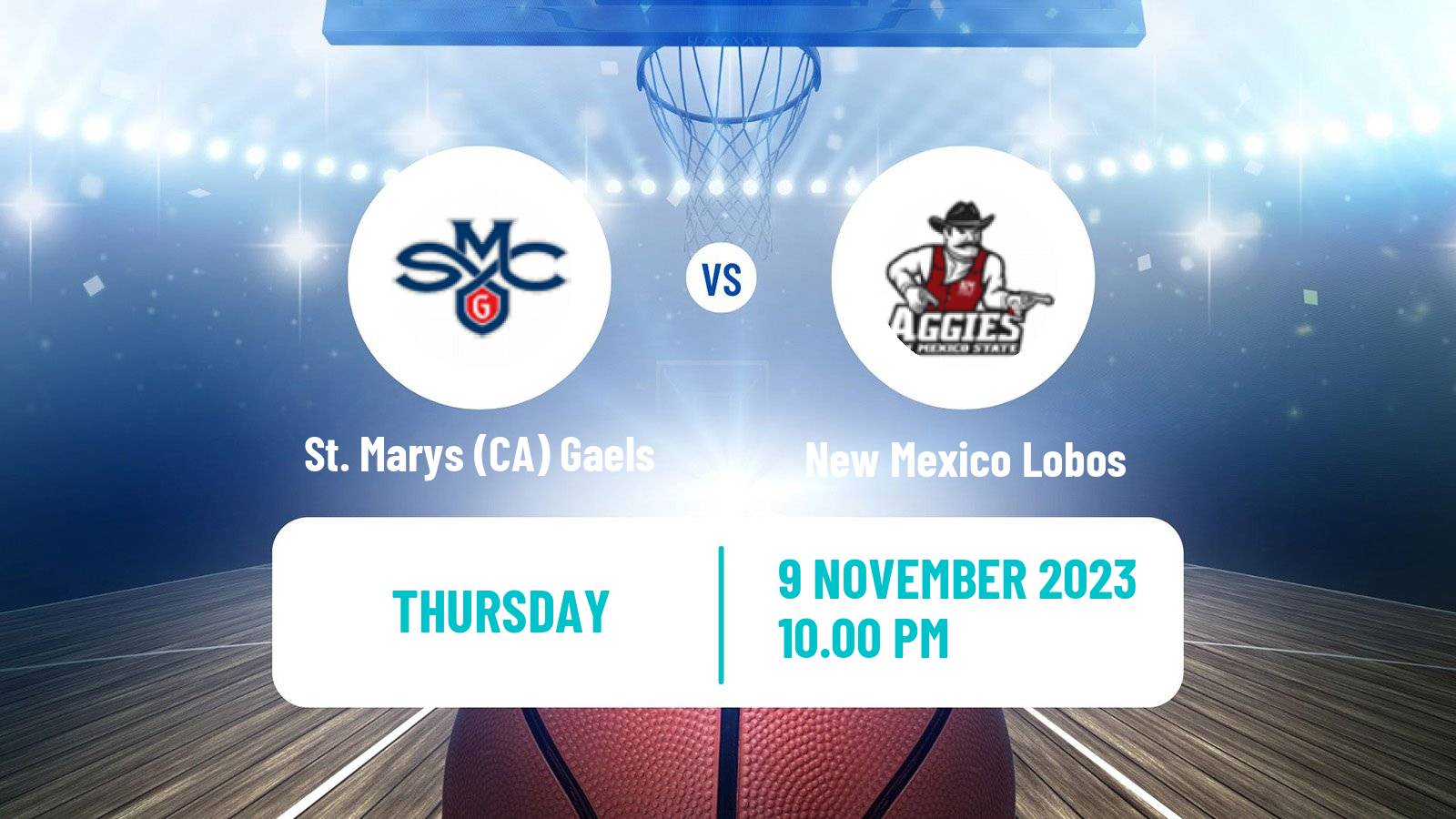 Basketball NCAA College Basketball St. Marys (CA) Gaels - New Mexico Lobos