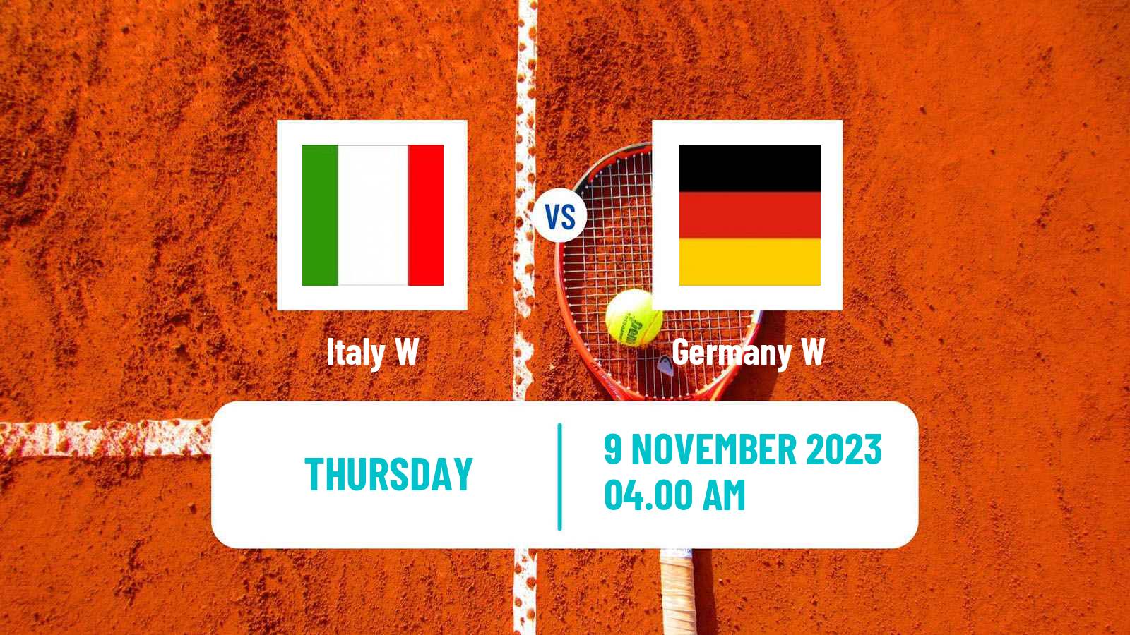 Tennis WTA Billie Jean King Cup World Group Teams Italy W - Germany W