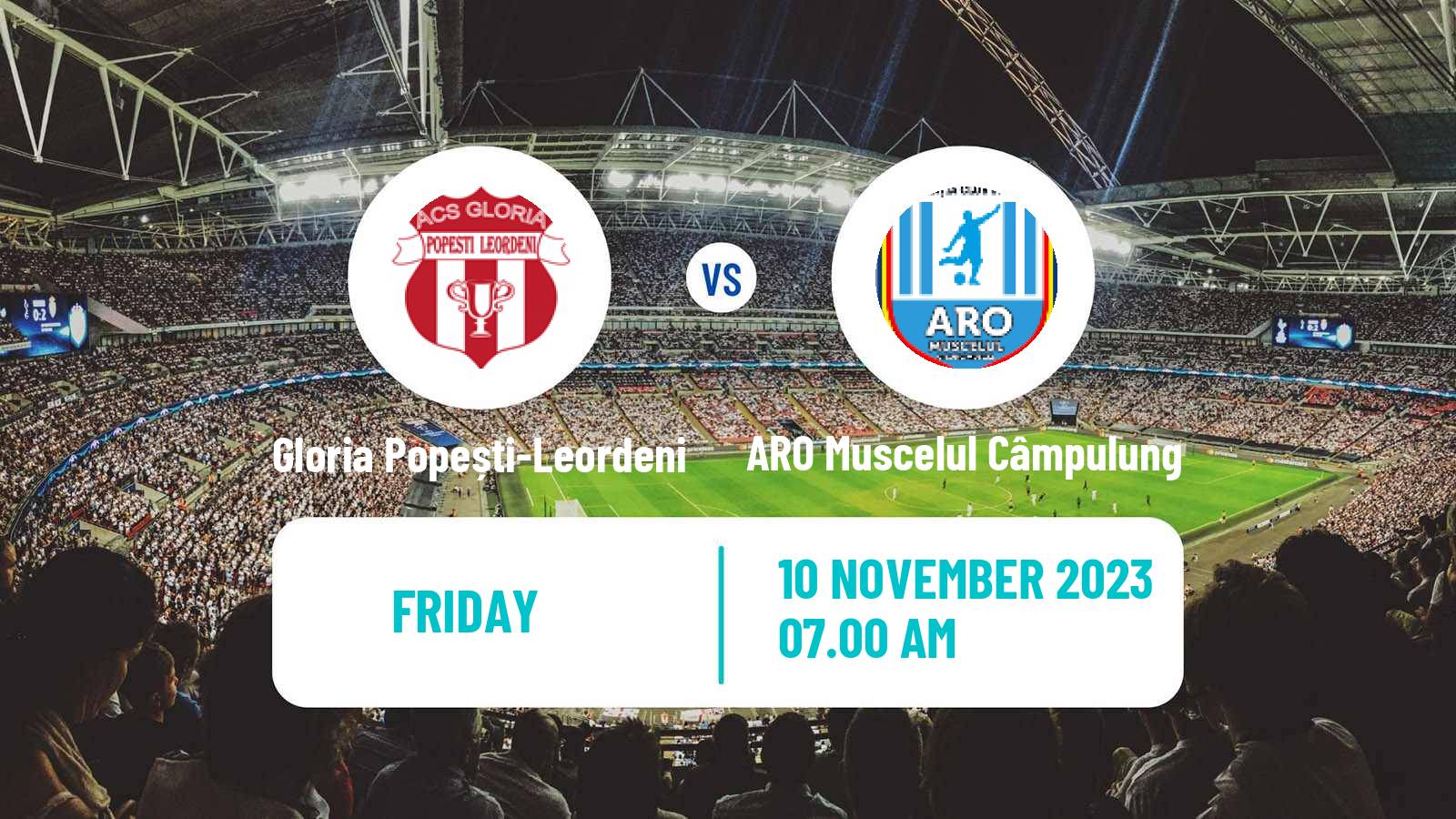 Soccer Romanian Liga 3 - Seria 4 Gloria Popești-Leordeni - ARO Muscelul Câmpulung